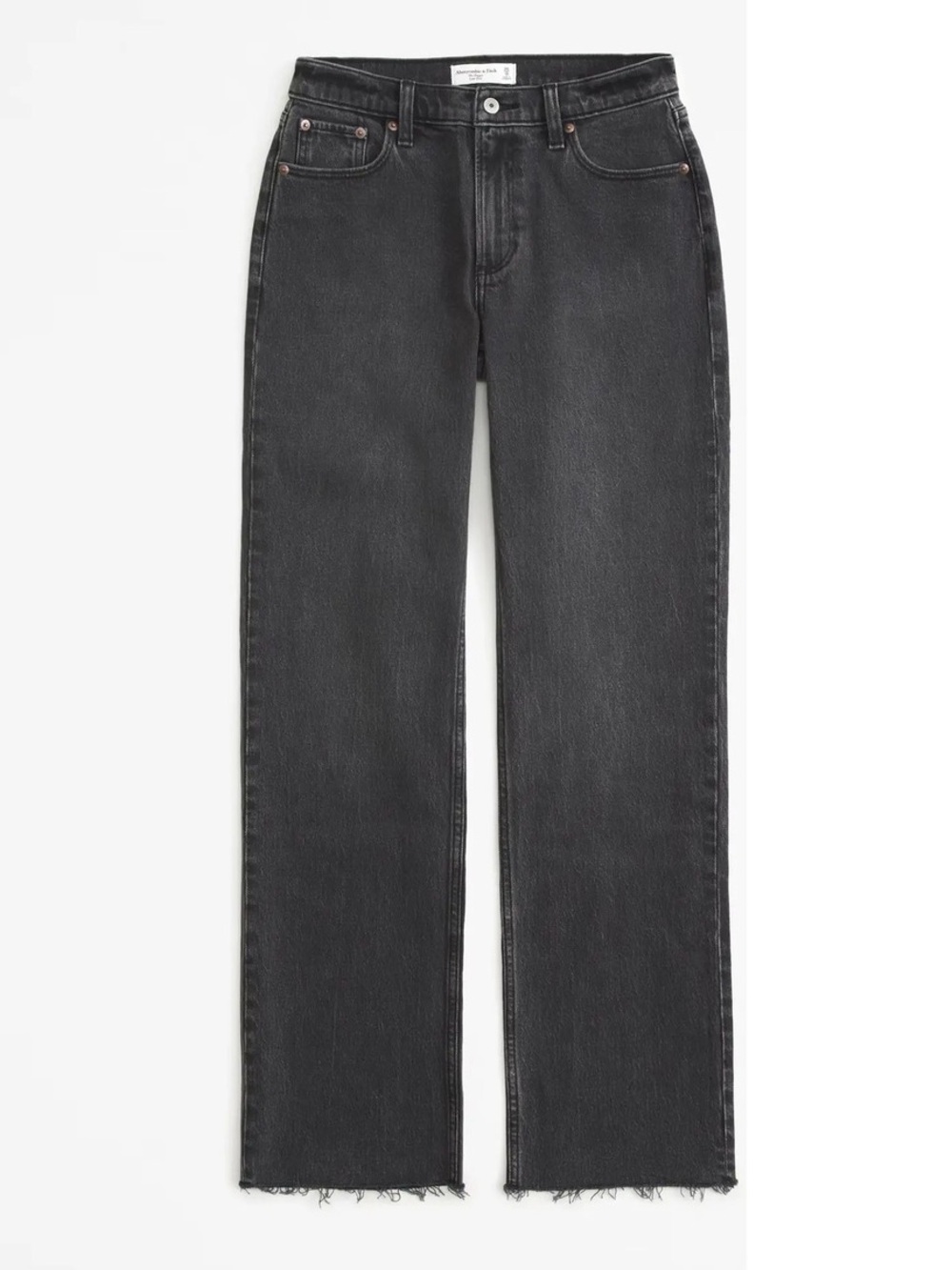 Abercrombie The Baggy Low Rise Jean Black Size 29 8R Raw Hem Cotton - Picture 6 of 10